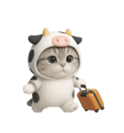 牛の衣装を着た子猫 （NT）（個別スタンプ：5）