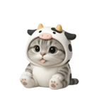 牛の衣装を着た子猫 （NT）（個別スタンプ：8）