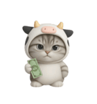 牛の衣装を着た子猫 （NT）（個別スタンプ：9）