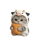 牛の衣装を着た子猫 （NT）（個別スタンプ：11）