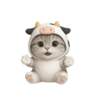 牛の衣装を着た子猫 （NT）（個別スタンプ：23）