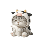 牛の衣装を着た子猫 （NT）（個別スタンプ：29）