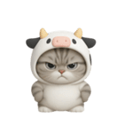 牛の衣装を着た子猫 （NT）（個別スタンプ：35）