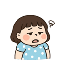 青い水玉模様のドレスを着た女の子 （NT）（個別スタンプ：2）