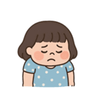 青い水玉模様のドレスを着た女の子 （NT）（個別スタンプ：3）