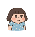 青い水玉模様のドレスを着た女の子 （NT）（個別スタンプ：8）