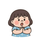 青い水玉模様のドレスを着た女の子 （NT）（個別スタンプ：10）