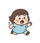 青い水玉模様のドレスを着た女の子 （NT）（個別スタンプ：15）