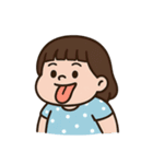 青い水玉模様のドレスを着た女の子 （NT）（個別スタンプ：16）