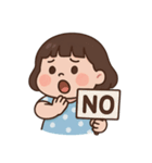 青い水玉模様のドレスを着た女の子 （NT）（個別スタンプ：19）