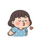 青い水玉模様のドレスを着た女の子 （NT）（個別スタンプ：20）