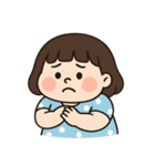 青い水玉模様のドレスを着た女の子 （NT）（個別スタンプ：21）