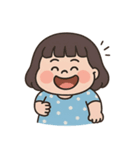 青い水玉模様のドレスを着た女の子 （NT）（個別スタンプ：22）