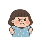 青い水玉模様のドレスを着た女の子 （NT）（個別スタンプ：25）