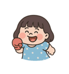 青い水玉模様のドレスを着た女の子 （NT）（個別スタンプ：26）