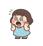 青い水玉模様のドレスを着た女の子 （NT）（個別スタンプ：27）