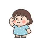 青い水玉模様のドレスを着た女の子 （NT）（個別スタンプ：31）