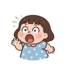 青い水玉模様のドレスを着た女の子 （NT）（個別スタンプ：34）
