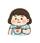青い水玉模様のドレスを着た女の子 （NT）（個別スタンプ：36）