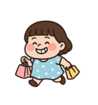 青い水玉模様のドレスを着た女の子 （NT）（個別スタンプ：38）