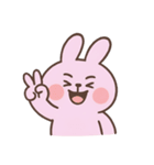 いたずら好きなピンクのウサギ （NT）（個別スタンプ：5）