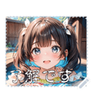 水着女子 メッセージ スタンプ 10（個別スタンプ：8）