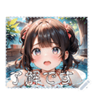 水着女子 メッセージ スタンプ 10（個別スタンプ：14）