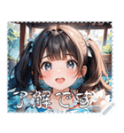水着女子 メッセージ スタンプ 10（個別スタンプ：22）
