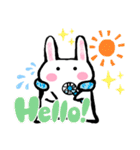 毎日うさぎ【挨拶/返信/お礼】カニさん付き（個別スタンプ：1）