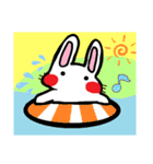 毎日うさぎ【挨拶/返信/お礼】カニさん付き（個別スタンプ：3）