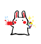 毎日うさぎ【挨拶/返信/お礼】カニさん付き（個別スタンプ：4）
