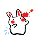 毎日うさぎ【挨拶/返信/お礼】カニさん付き（個別スタンプ：5）