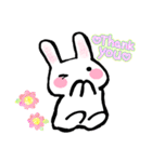 毎日うさぎ【挨拶/返信/お礼】カニさん付き（個別スタンプ：7）
