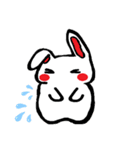 毎日うさぎ【挨拶/返信/お礼】カニさん付き（個別スタンプ：14）