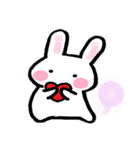 毎日うさぎ【挨拶/返信/お礼】カニさん付き（個別スタンプ：24）