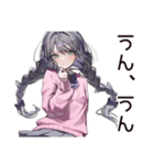 人見知り系女子のモジモジ（個別スタンプ：22）