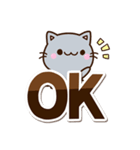 ちび灰色ねこ☆シンプル（個別スタンプ：2）