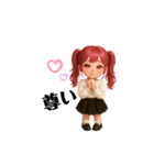 赤髪ツインテールちゃんの推し活。（個別スタンプ：3）