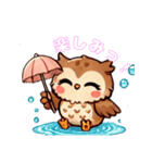 アフリカワシミミズク背景なし(フクロウ)（個別スタンプ：2）