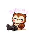 アフリカワシミミズク背景なし(フクロウ)（個別スタンプ：6）