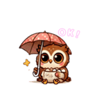 アフリカワシミミズク背景なし(フクロウ)（個別スタンプ：10）