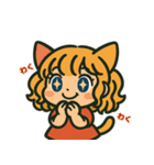 猫耳ガールのリアクションスタンプ（初夏）（個別スタンプ：1）