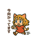 猫耳ガールのリアクションスタンプ（初夏）（個別スタンプ：16）
