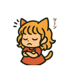猫耳ガールのリアクションスタンプ（初夏）（個別スタンプ：25）