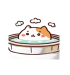 お風呂猫 疑問,（個別スタンプ：9）