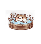 お風呂猫 疑問,（個別スタンプ：18）