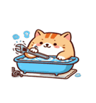 お風呂猫 疑問,（個別スタンプ：19）