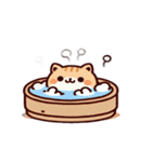 お風呂猫 疑問,（個別スタンプ：27）