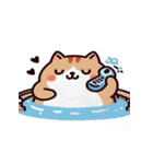 お風呂猫 疑問,（個別スタンプ：28）
