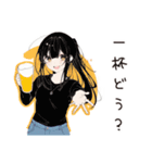 孤独居酒屋女子のひとり飲み（個別スタンプ：11）